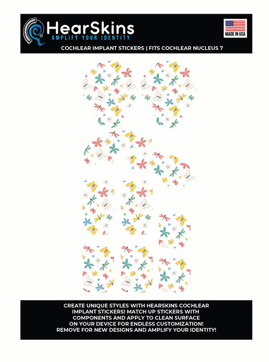 Flowers and Butterflies Cochlear Nucleus 7 or 8 Skins Stickers