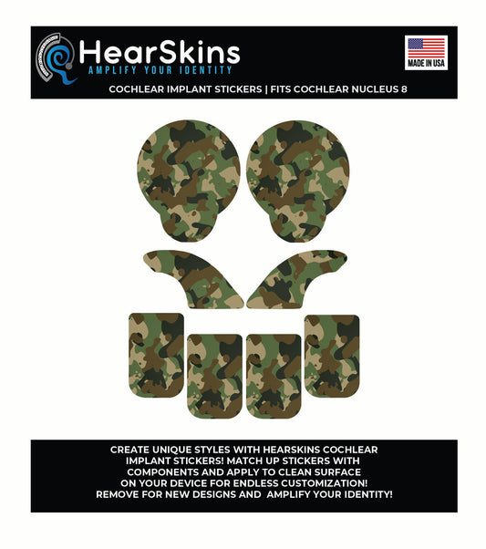 Camo Cochlear Nucleus 7 or 8 Skins Stickers