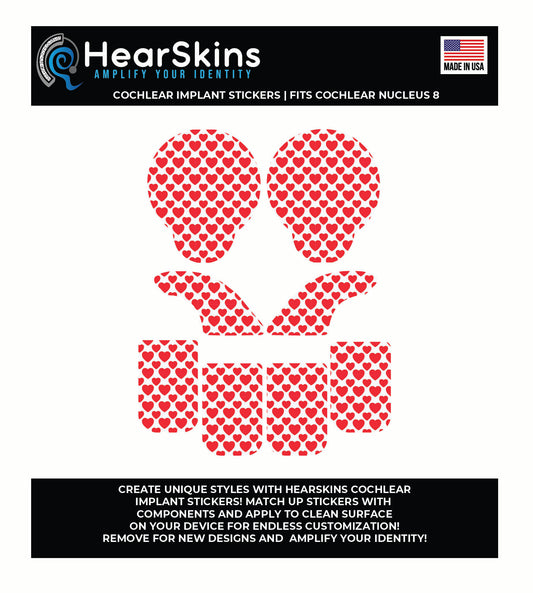 Hearts Cochlear Nucleus 7 or 8 Skins Stickers